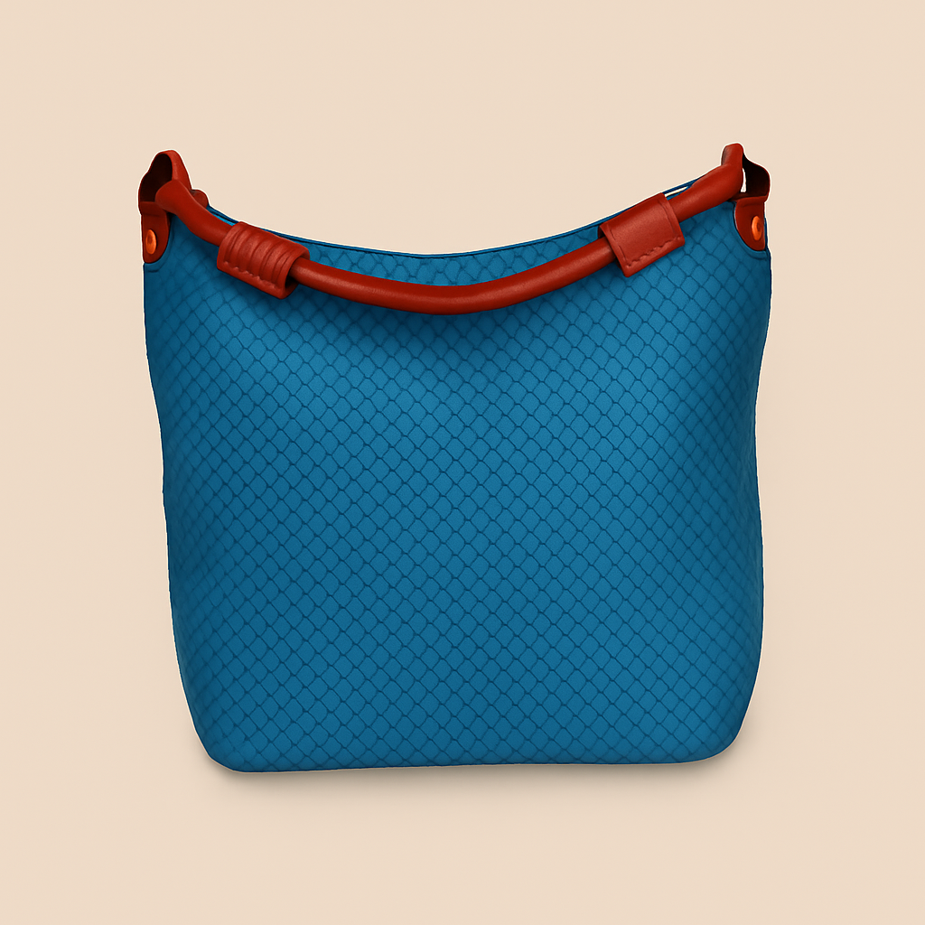 Leather Blue Weave Women Shoulder Bag