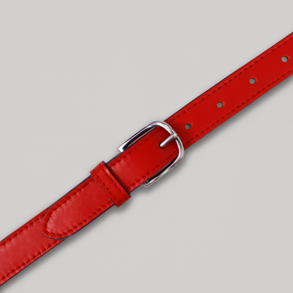 Bhokals Women Solid Red Leather Belt