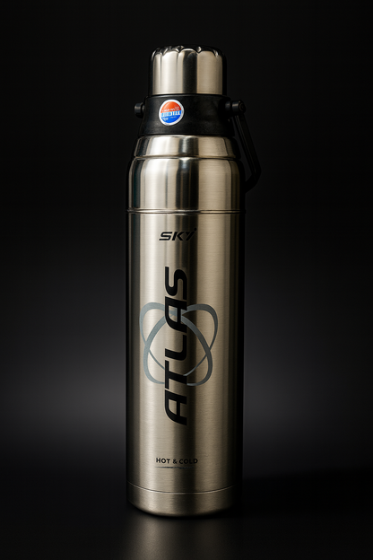 Sky Atlas Printed 1400ml  Silver Pu Layer Steel Water Bottle