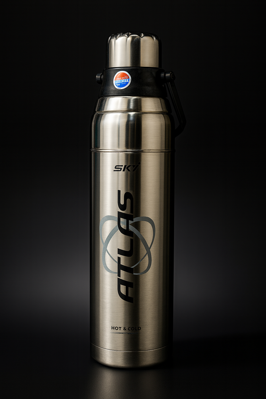 Sky Atlas Printed 1400ml  Silver Pu Layer Steel Water Bottle