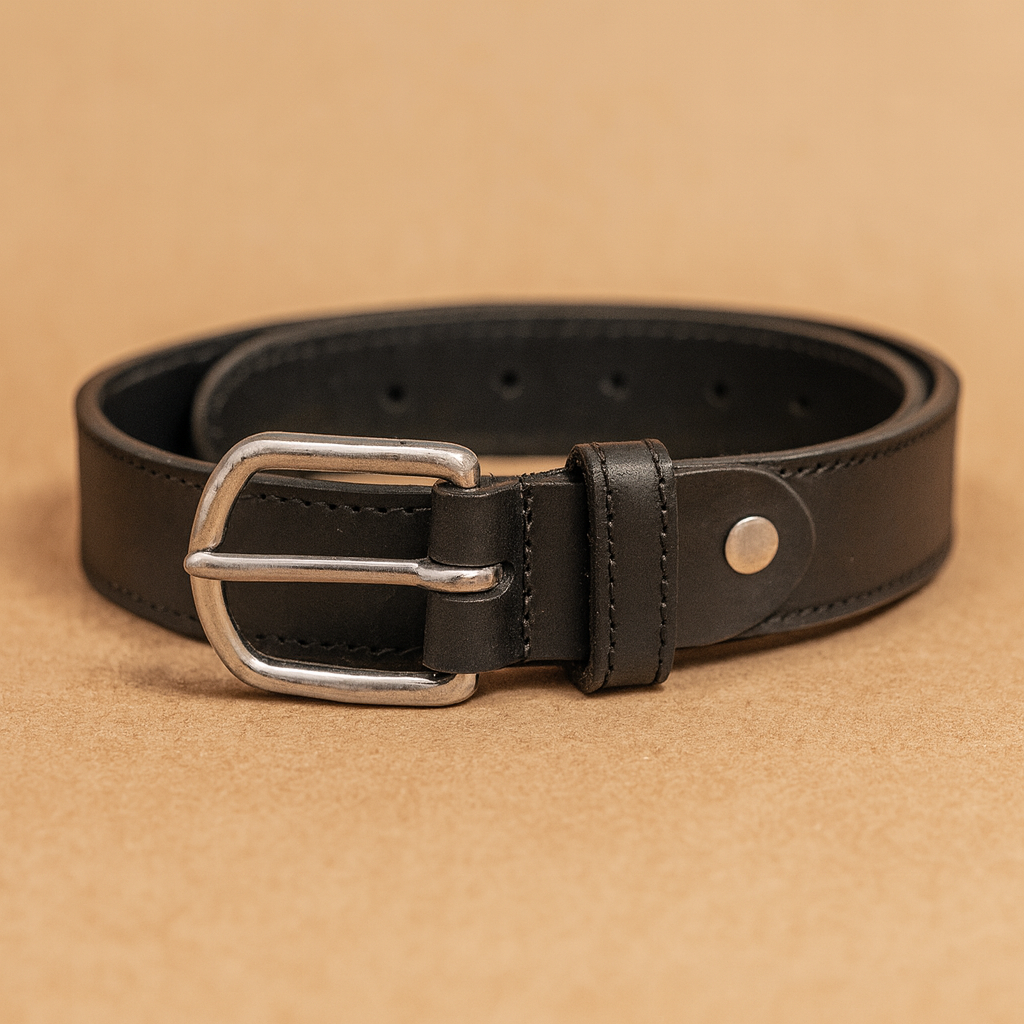 Bhokals Women Black Leather Belt