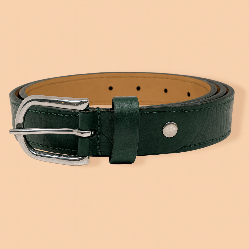 Bhokals Women Green Crocs Leather Belt