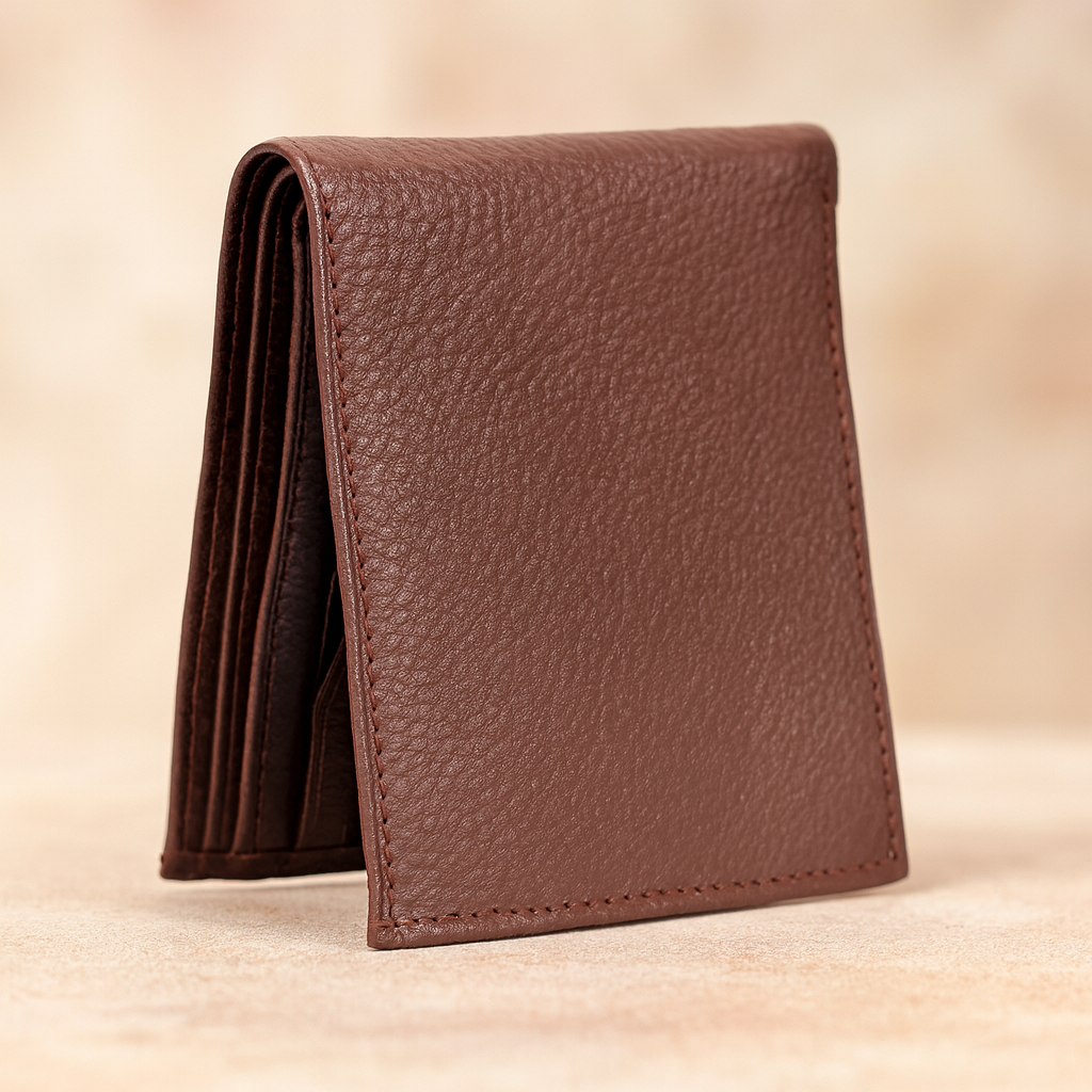 Leather  Brown Zip Men Wallet