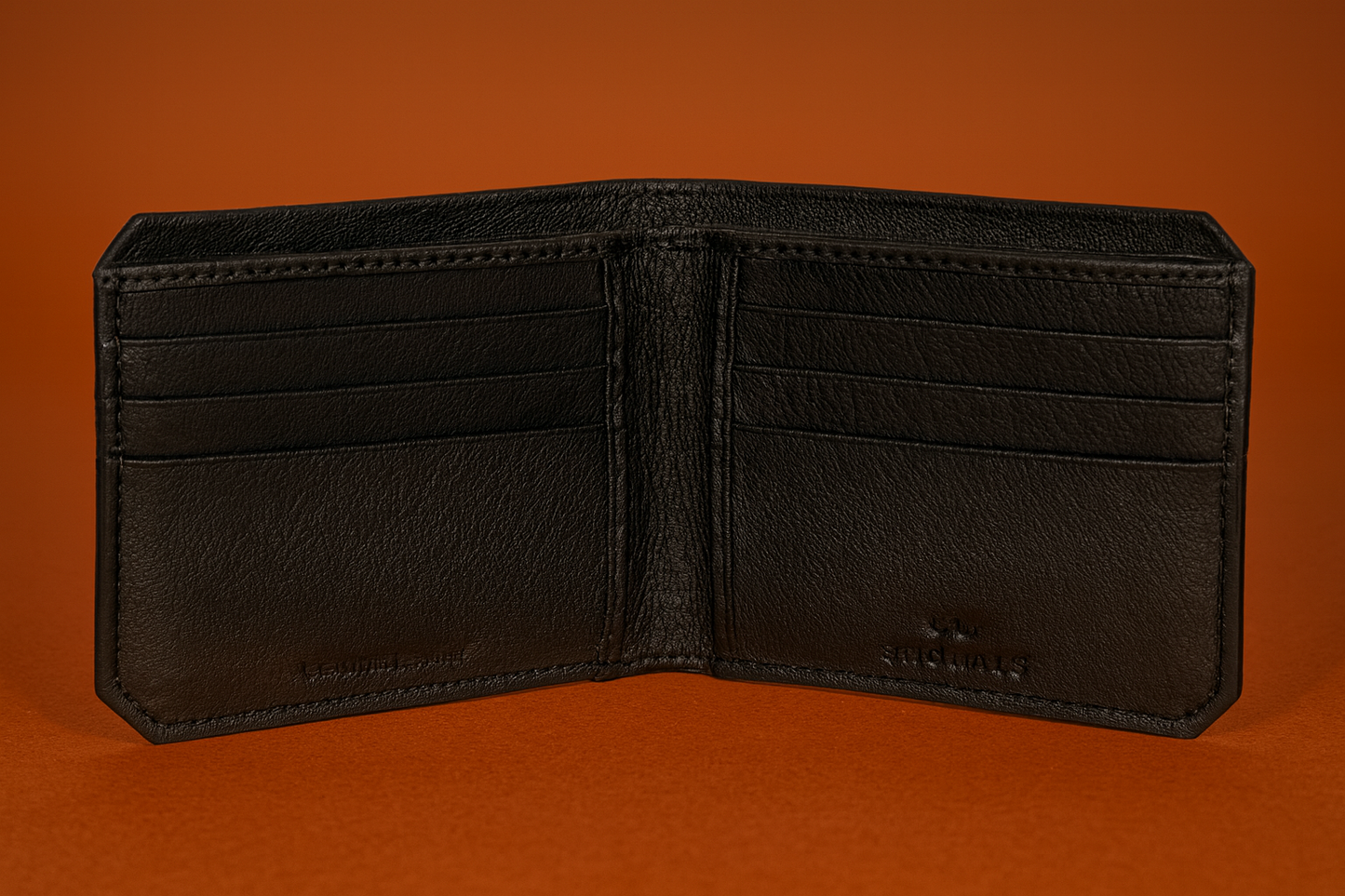 Classic Men's Leather Bifold Wallet, Black, Textured Finish, Multiple Card Slots, Slim Design