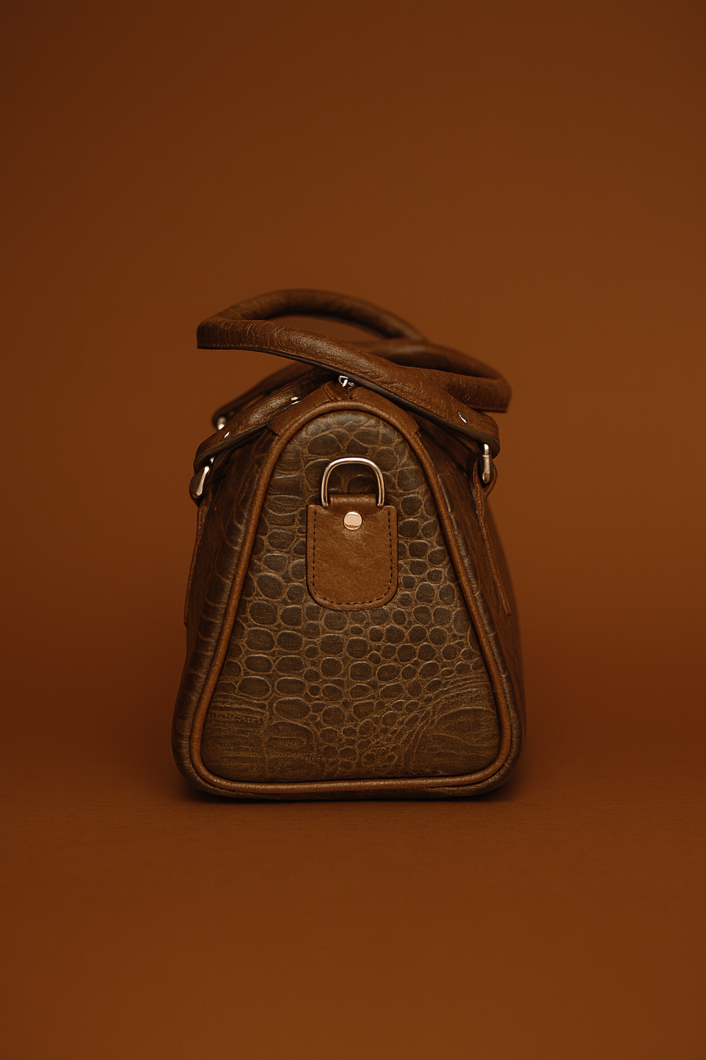 Leather Crocs Chocolate Brown Women Hand Bag