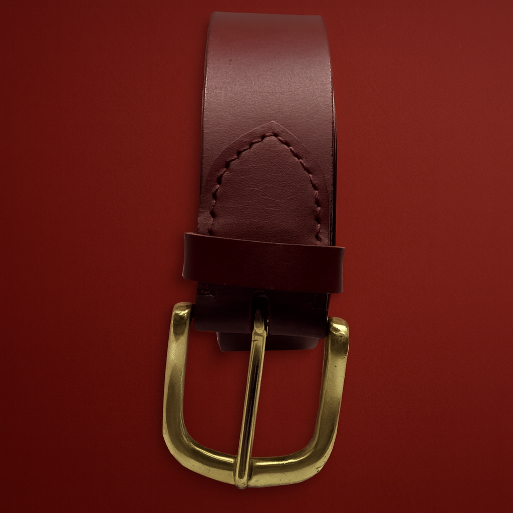 Bhokals Men Solid Red Formal Leather Belt