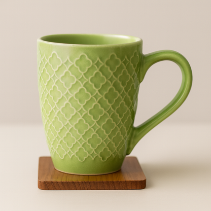 Bhokals Flower Texture Green Coffee Mug