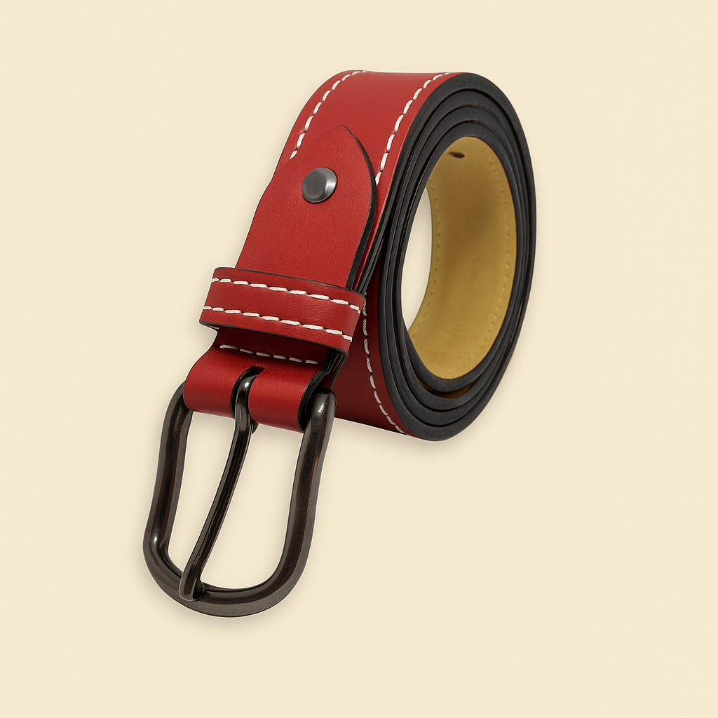 Bhokals Women Red Leather Belt