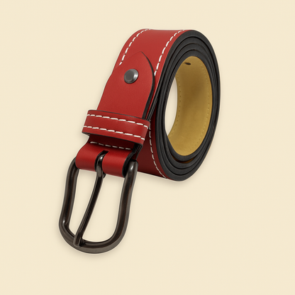 Bhokals Women Red Leather Belt