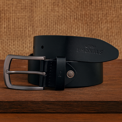 Bhokals Men Black Casual Leather Belt