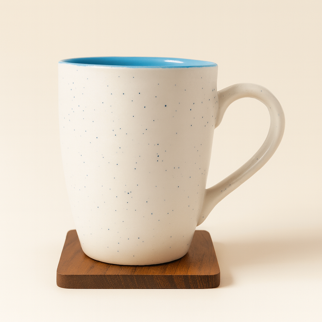 Bhokals Dots Print Sky Blue White Coffee Mug