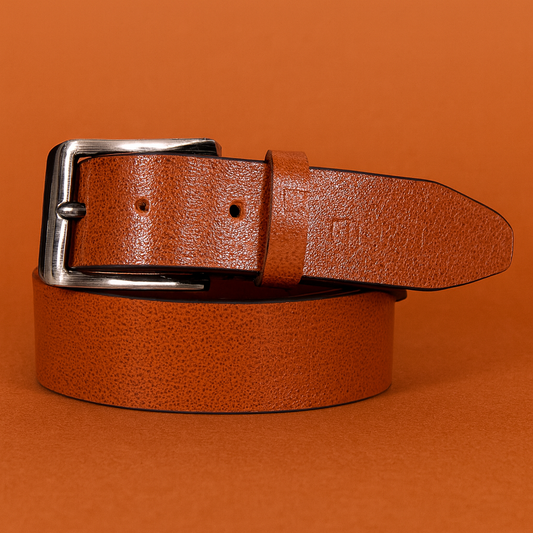 Bhokals Men Tan Texture Leather Belt