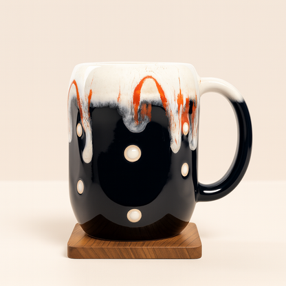 Bhokals Big Dots Print Black Coffee Mug