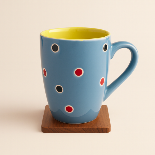 Bhokals Dots Printed Blue Green Coffee Mug