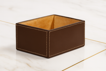 Leather Brown Big Paper Holder Tray