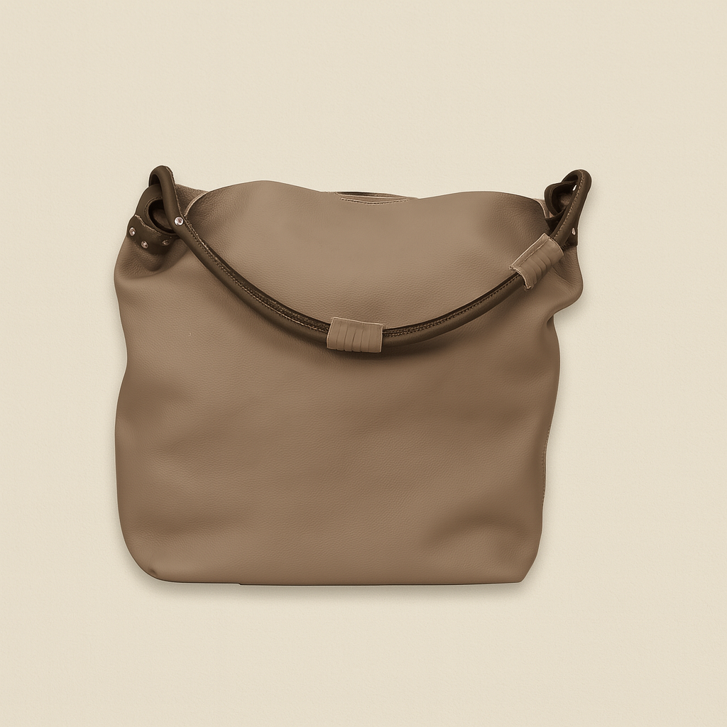 Leather Solid Grey Women Shoulder Bag