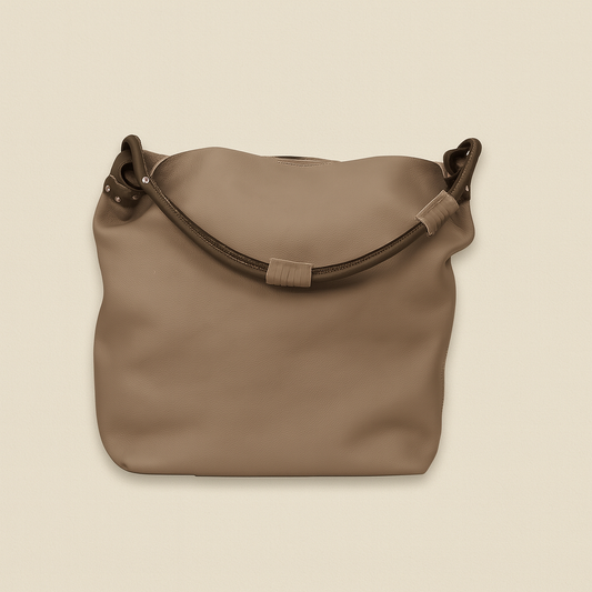 Leather Solid Grey Women Shoulder Bag