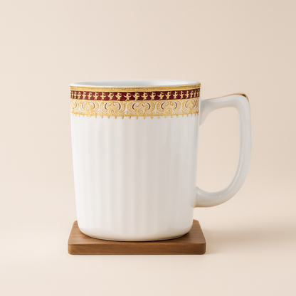 Bhokals Border Texture Round White Coffee Mug