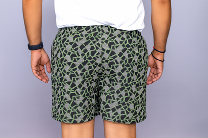 Black Geomatric Texture Cotton Boxer For Men