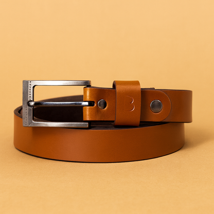 Bhokals Women Solid Tan Leather Belt