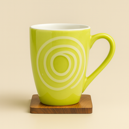 Bhokals Circle Printed Light Green Coffee Mug
