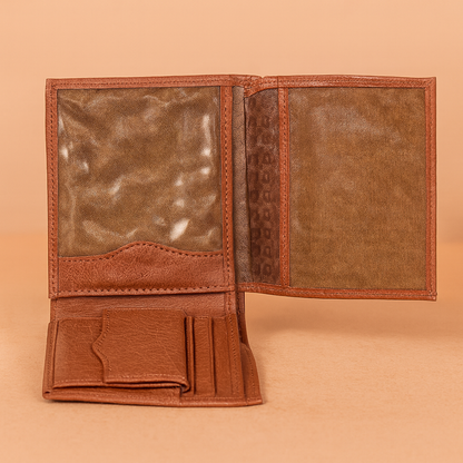 Leather Solid Brown  Men Wallet