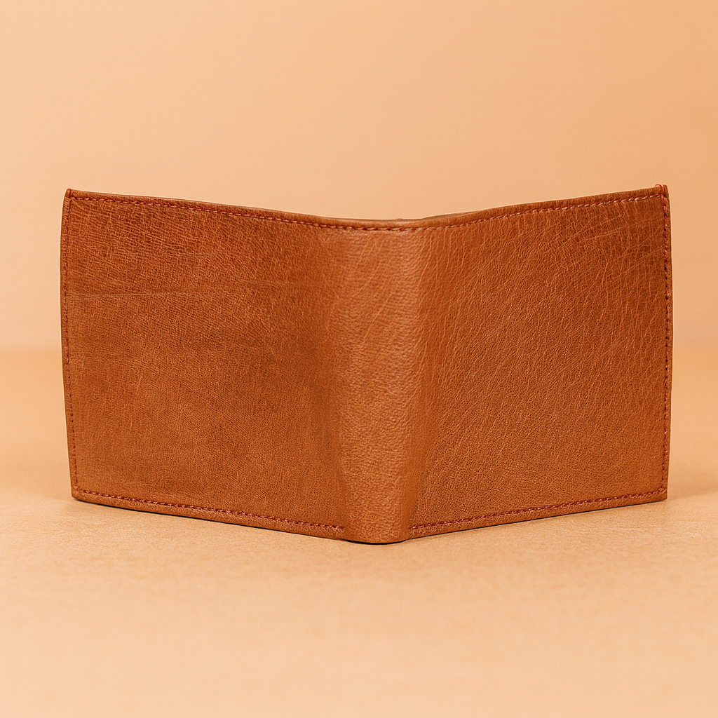 Leather Solid Brown  Men Wallet