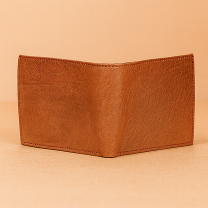 Leather Solid Brown  Men Wallet