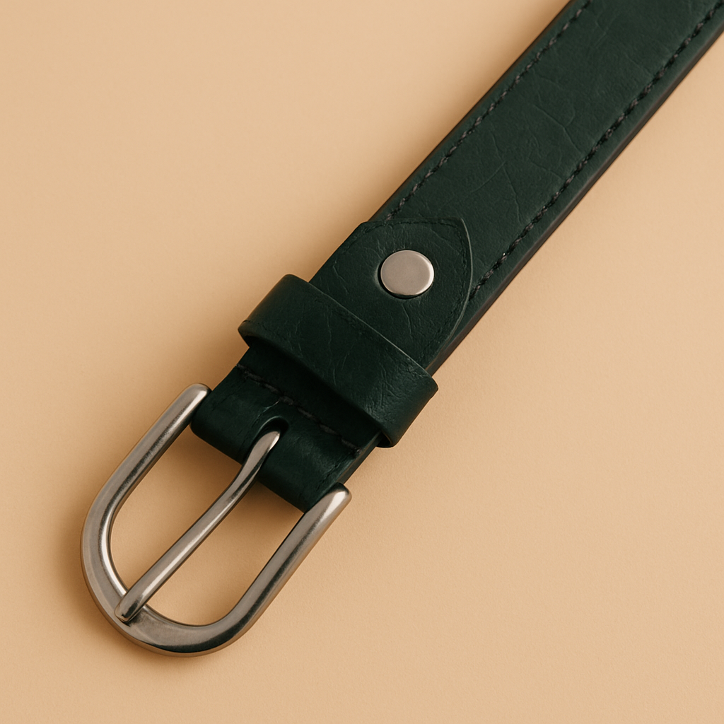 Bhokals Women Green Crocs Leather Belt