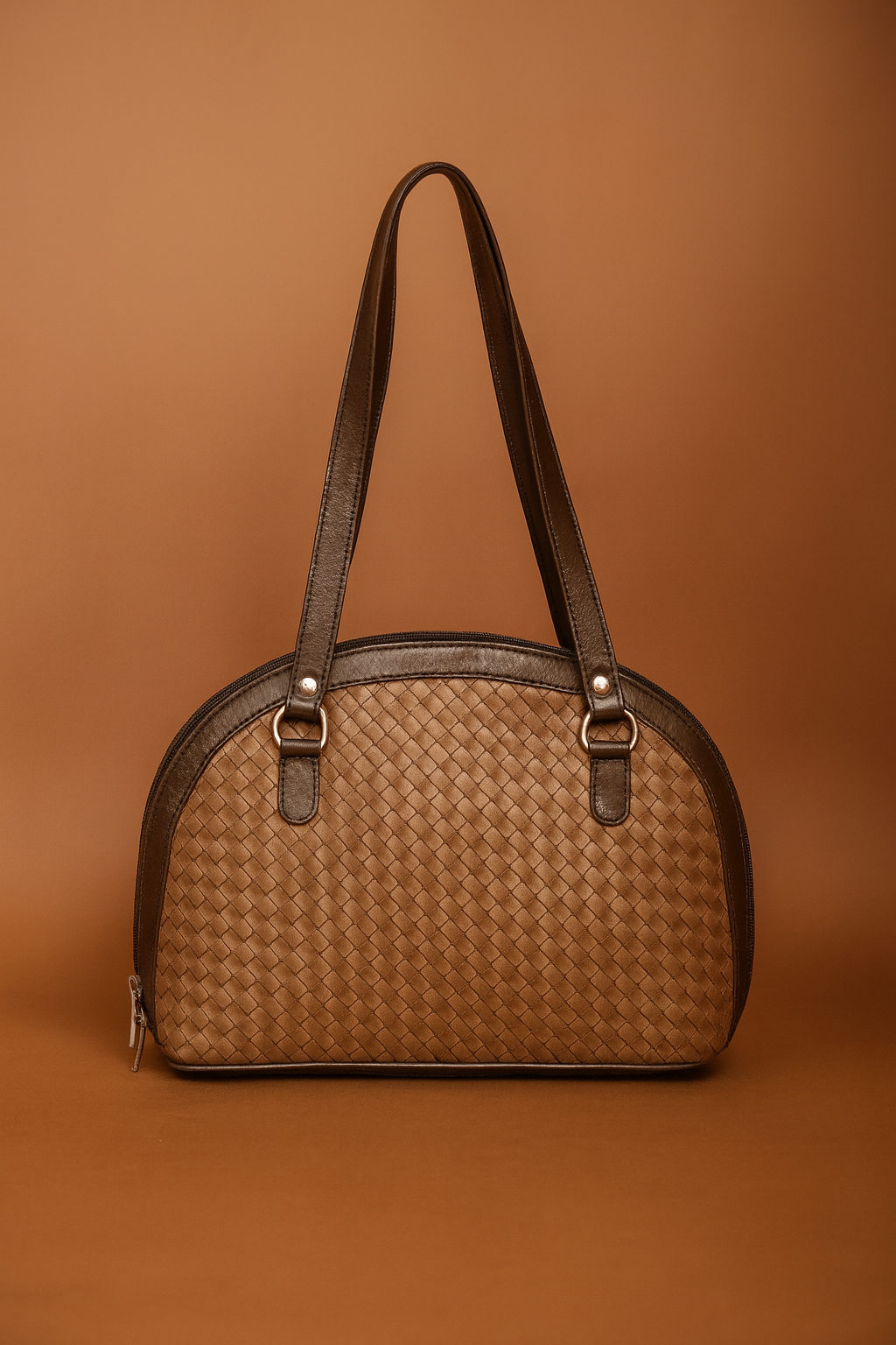 Leather Tan Weave Women Hand Bag