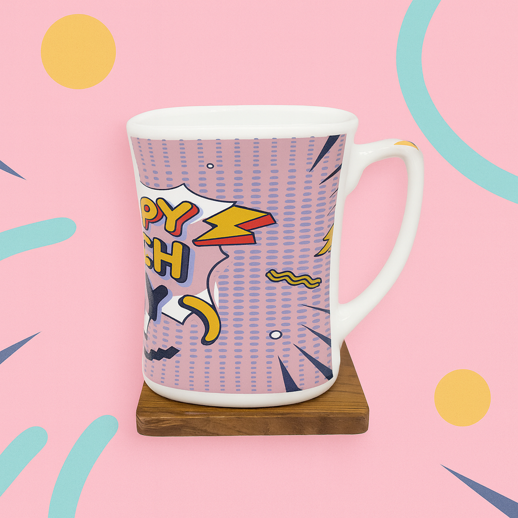 Bhokals Happy Birthday Pink Printed White Coffee Mug
