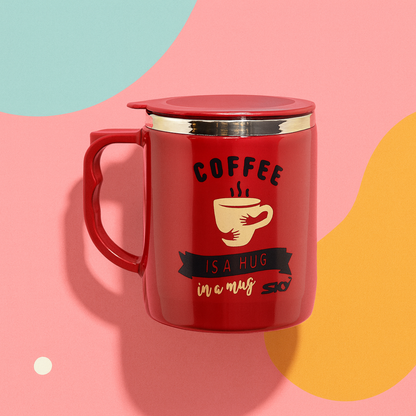 Jolly Steel Big Maroon Coffee Mug