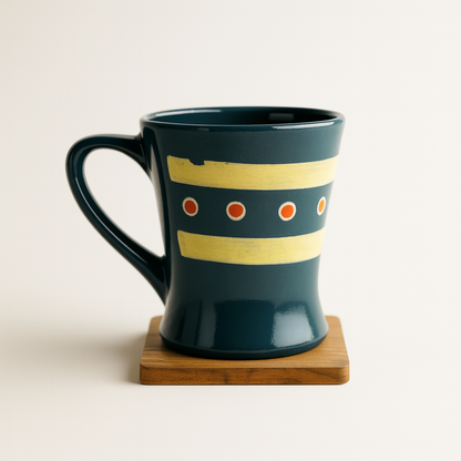 Bhokals Ceramic Green Yellow Coffee Mug