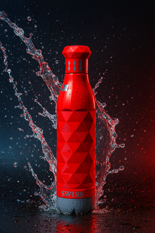 Swiss Printed Pu 750ml Red Water Bottle