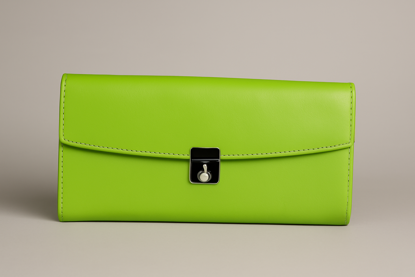 Leather Solid Green Women Wallet
