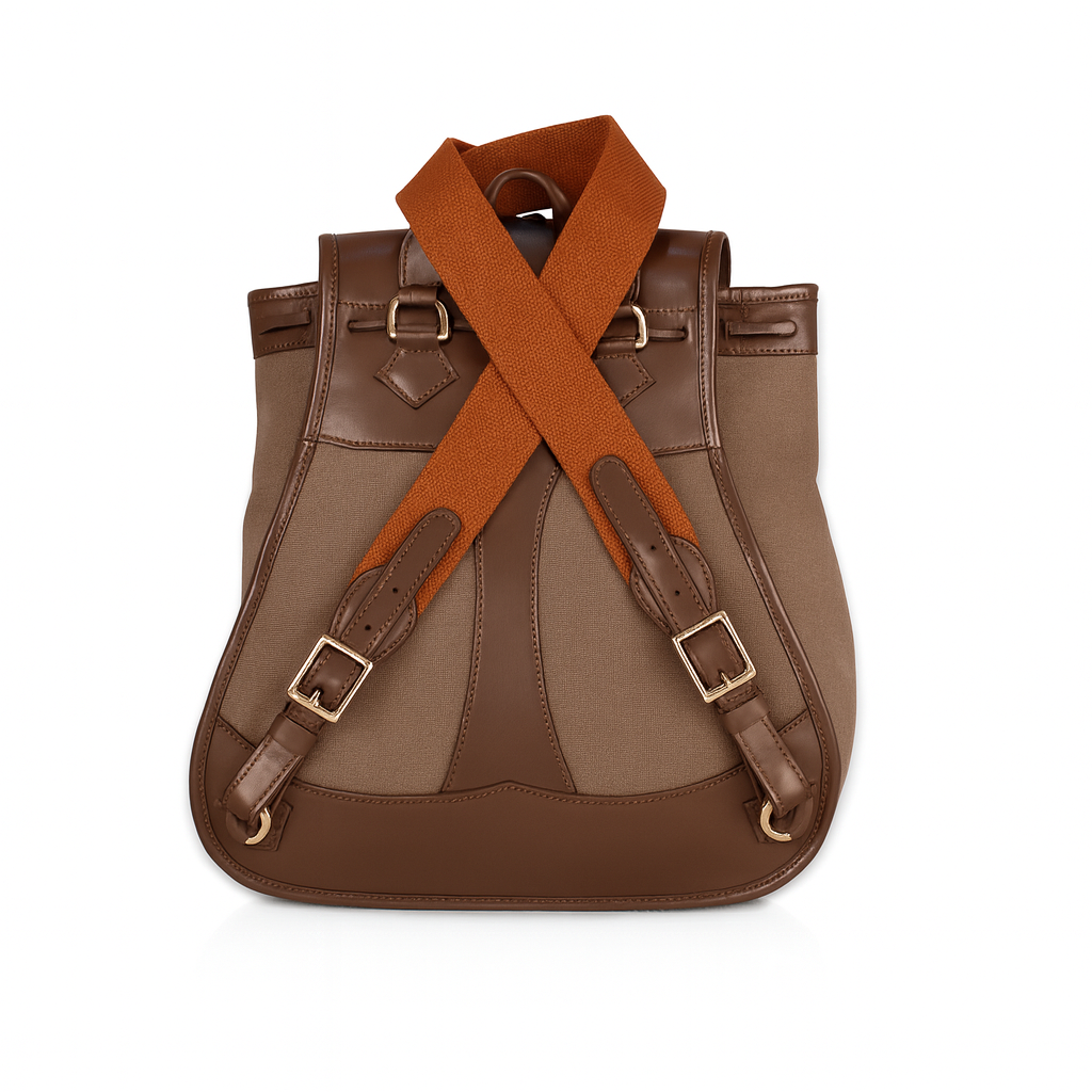 Canvas Solid Green Travel Back Pack