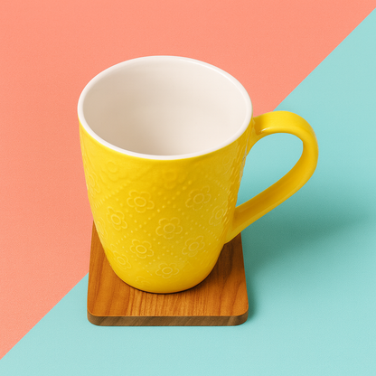 Bhokals Flower Texture Yellow Coffee Mug