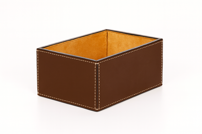 Leather Brown Big Paper Holder Tray