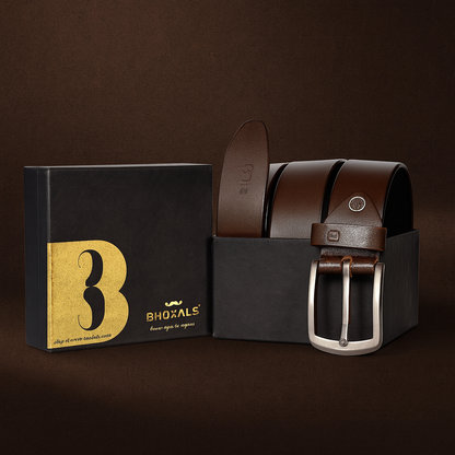 Bhokals Men Brown Casual Leather Belt