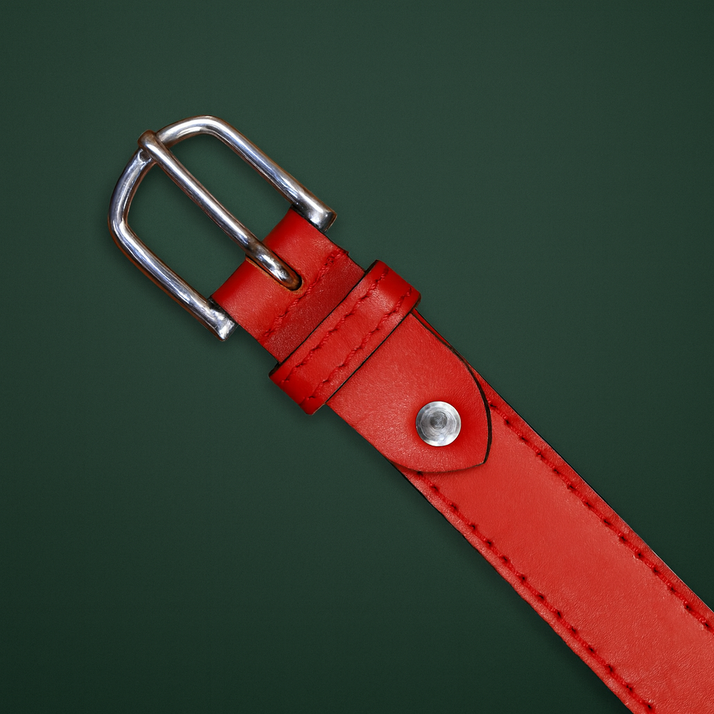 Bhokals Women Solid Red Leather Belt