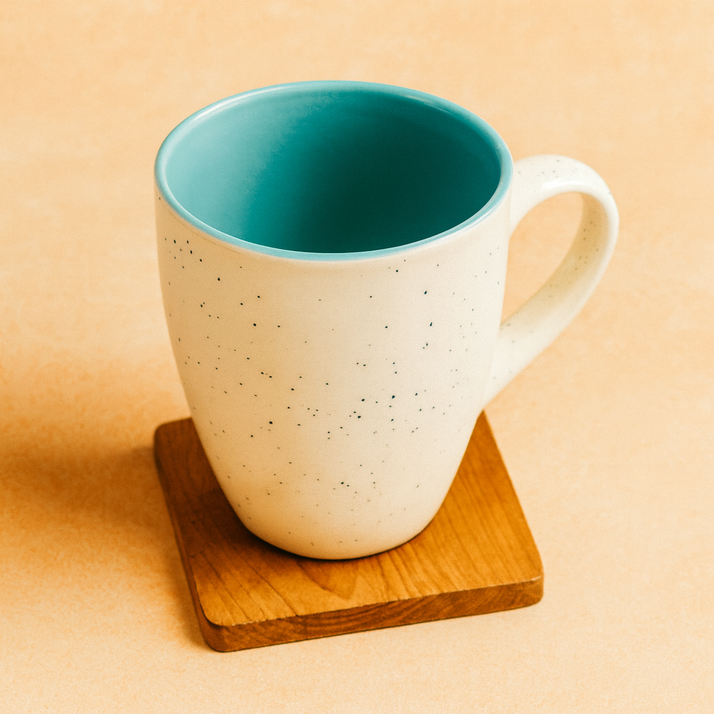 Bhokals Dots Print Sea Green White Coffee Mug