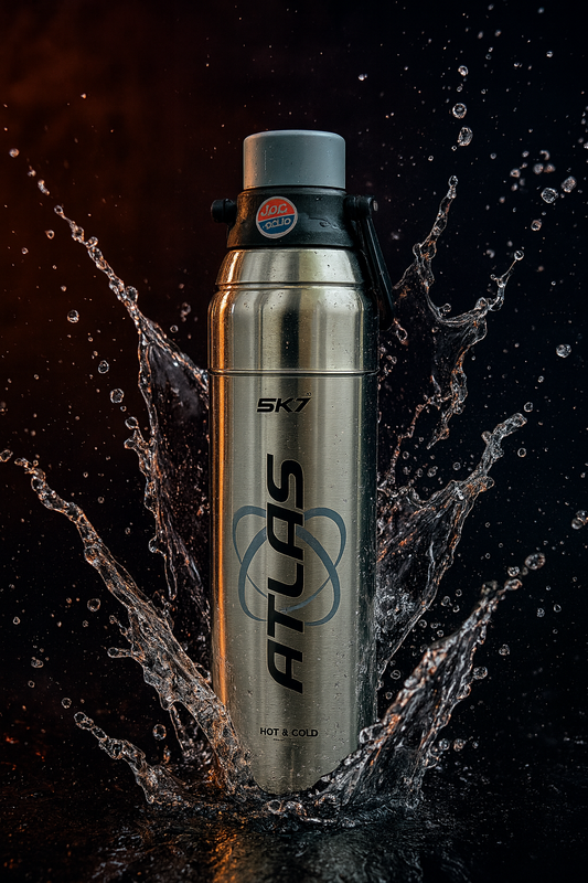 Sky Atlas Printed 1400ml  Silver Pu Layer Steel Water Bottle
