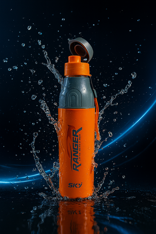 Sky Ranger Printed 1000ml Orange Stainless Steel Water Bottle