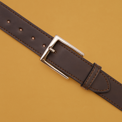 Bhokals Men Black Formal Leather Belt