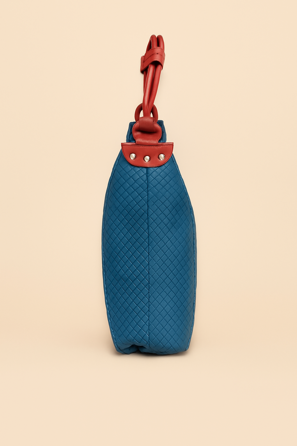 Leather Blue Weave Women Shoulder Bag