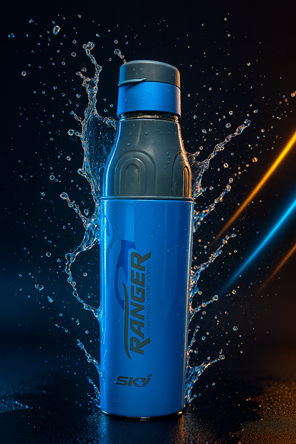 Sky Ranger Printed 1000ml Blue Stainless Steel Water Bottle