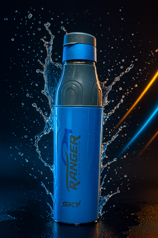 Sky Ranger Printed 1000ml Blue Stainless Steel Water Bottle