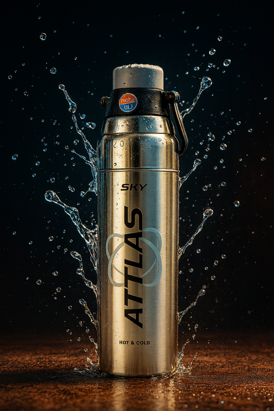 Sky Atlas Printed 1600ml  Silver Pu Layer Steel Water Bottle