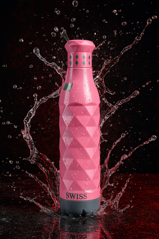 Swiss Printed Pu 750ml Pink Water Bottle