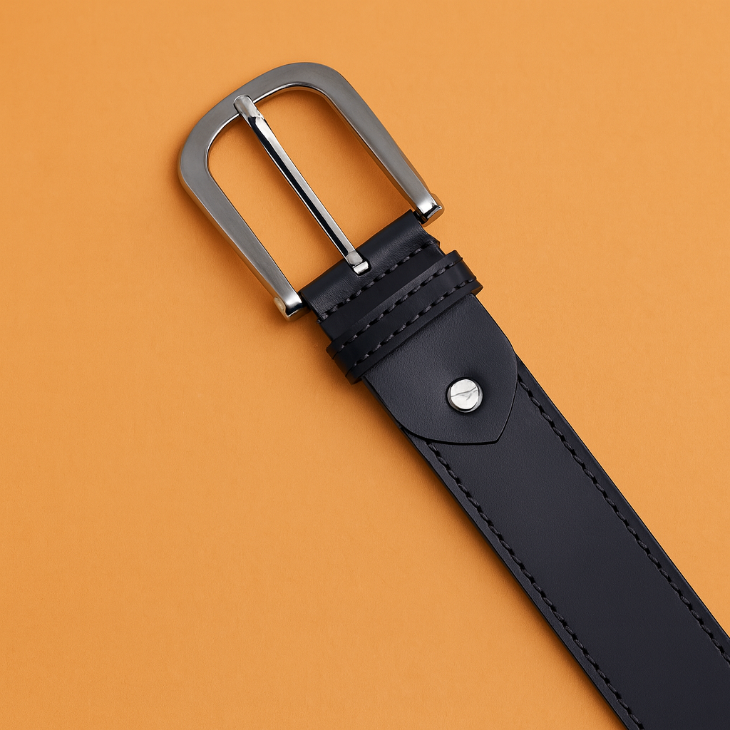 Bhokals Men Blue Formal Leather Belt